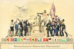 Un'allegoria dell'approvazione della Costituzione Federale della Confederazione Svizzera del 12 settembre 1848