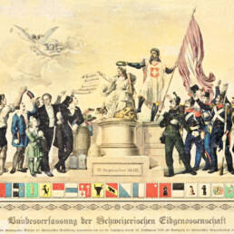 Un'allegoria dell'approvazione della Costituzione Federale della Confederazione Svizzera del 12 settembre 1848