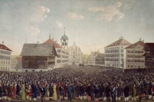 La Landsgemeinde del Cantone Appenzello Esterno a Trogen nel 1814