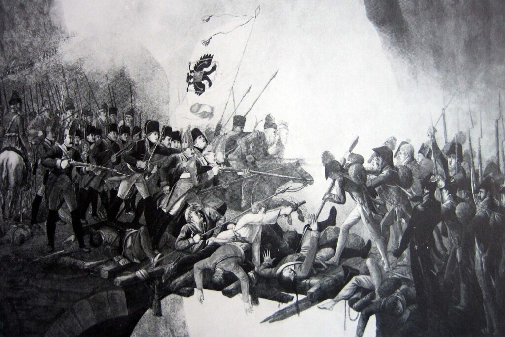 La battaglia tra russi e francesi in Svizzera nella Gola di Schöllenen