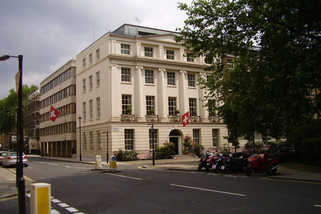 L'ambasciata della Confederazione Elvetica a Londra