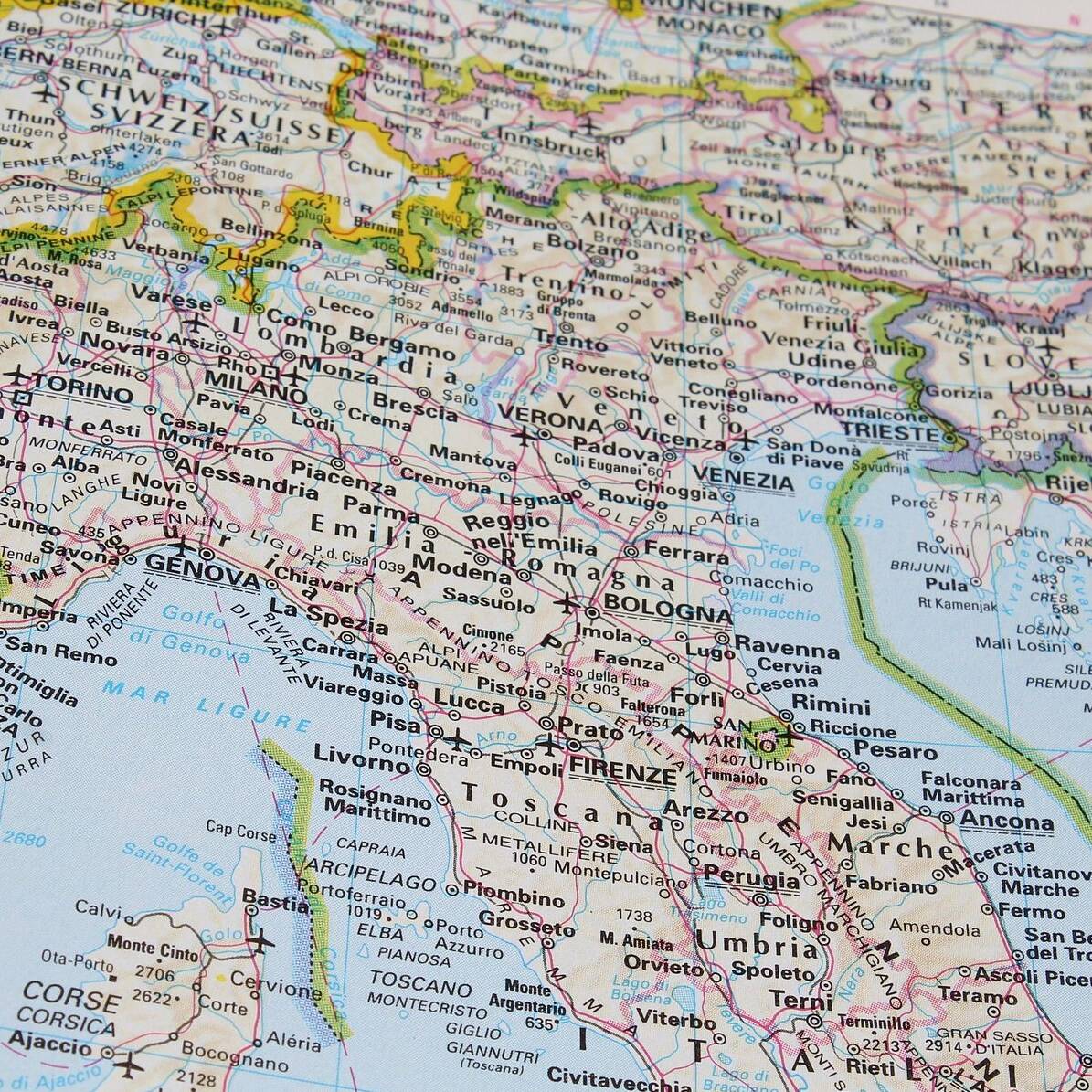 Le Regioni dell'Italia centro-settentrionale