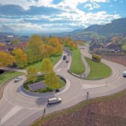 Il rendering della nuova circonvallazione di Oberburg