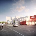 Rendering degli hangar dello Switzerland Innovation Park Zurich