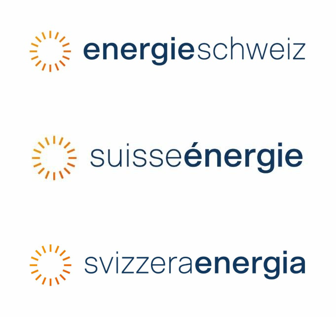 Il logotipo di energieschweiz, suisseénergie e svizzeraenergia