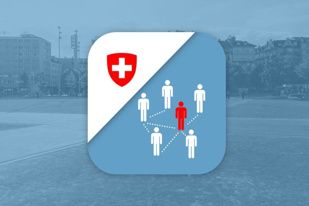 Il logotipo di SwissCovid App svizzera