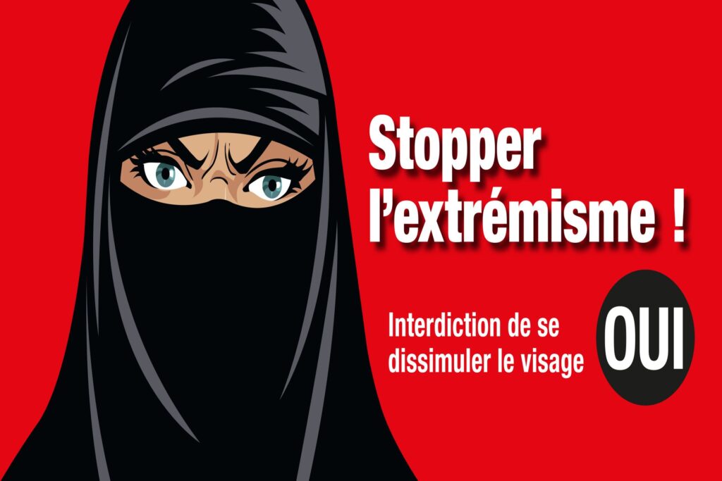 Il manifesto dell'iniziativa contro la dissimulazione del volto (francese)