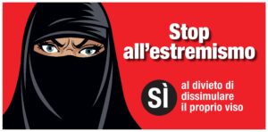 Il manifesto dell'iniziativa contro la dissimulazione del volto (italiano)