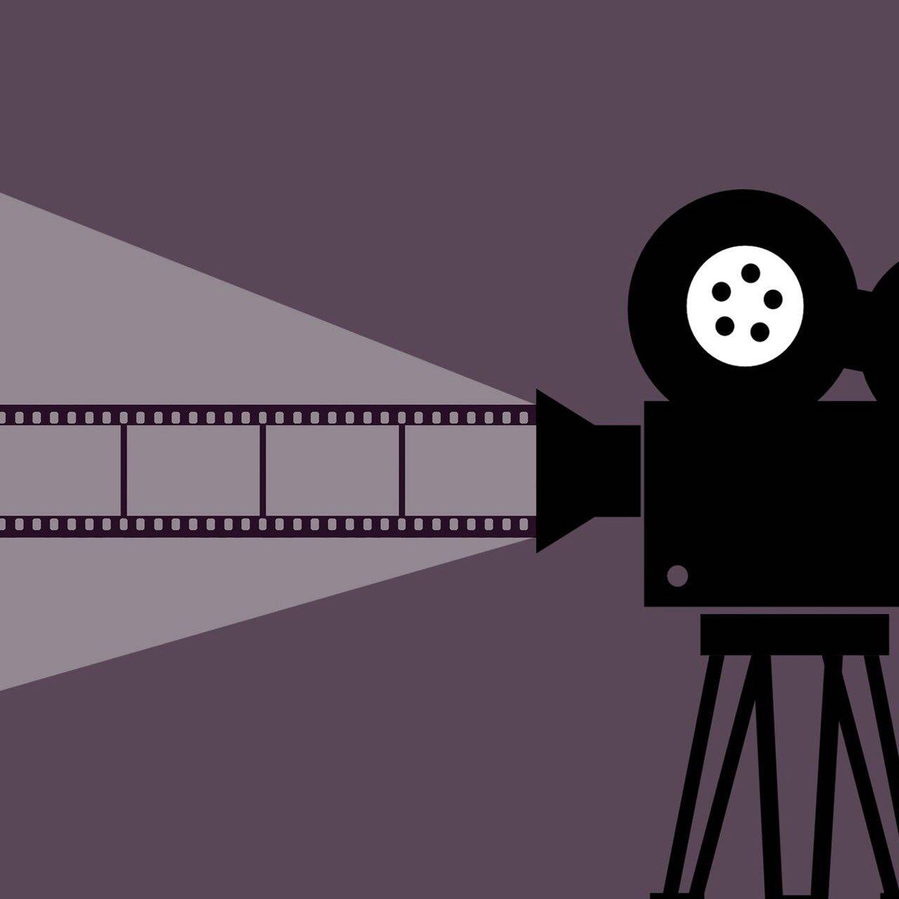 Il proiettore stilizzato tradizionale di un cinema