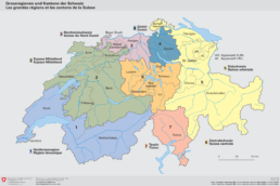 La ripartizione della Svizzera in Regioni e Cantoni