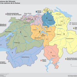 La ripartizione della Svizzera in Regioni e Cantoni