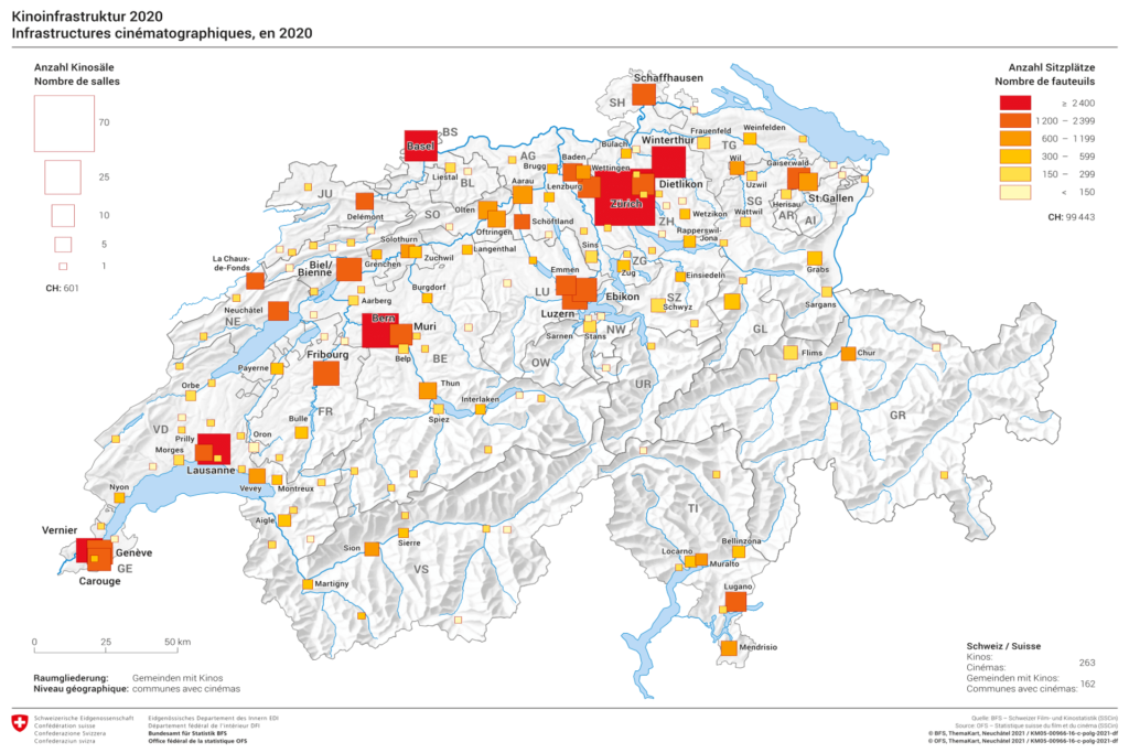 Le infrastrutture cinematografiche svizzere nel 2020