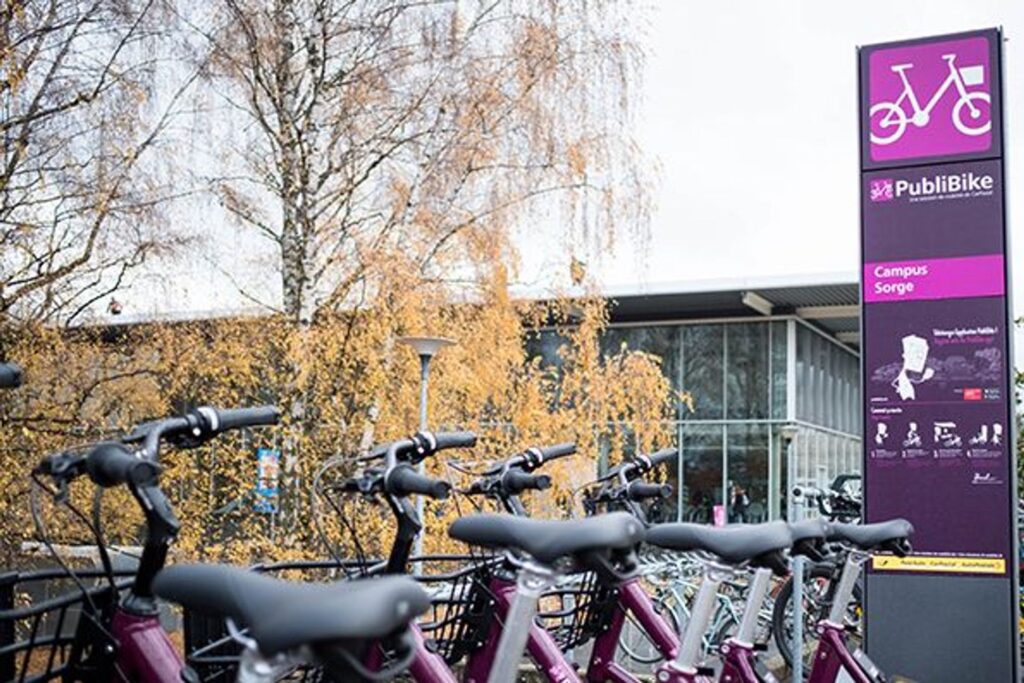 Una stazione di noleggio biciclette di Publibike