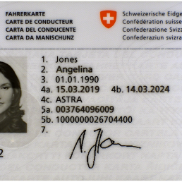 Fronte di una Licenza di Condurre della Svizzera