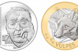 I fronte delle monete 'Friedrich Duerrenmatt e 'Volpe'