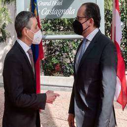 Ignazio Cassis, Consigliere Federale, con Alexander Schallenberg, Ministro degli Esteri dell'Austria