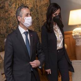 Ignazio Cassis, Consigliere Federale, con Dominique Hasler, Ministra degli Esteri del Liechtenstein