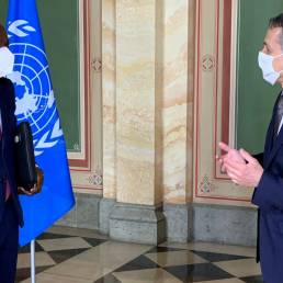 Ignazio Cassis, Consigliere Federale della Svizzera, e Gilbert Houngbo, presidente del Fondo Internazionale per lo Sviluppo Agricolo