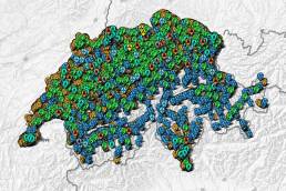 La mappa degli impianti elettrici in Svizzera