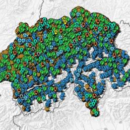 La mappa degli impianti elettrici in Svizzera