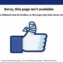 La nota schermata di Facebook che indica una pagina censurata dall'algoritmo