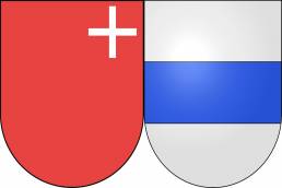 Gli scudetti affiancati dei Cantoni svizzeri di Svitto e di Zugo