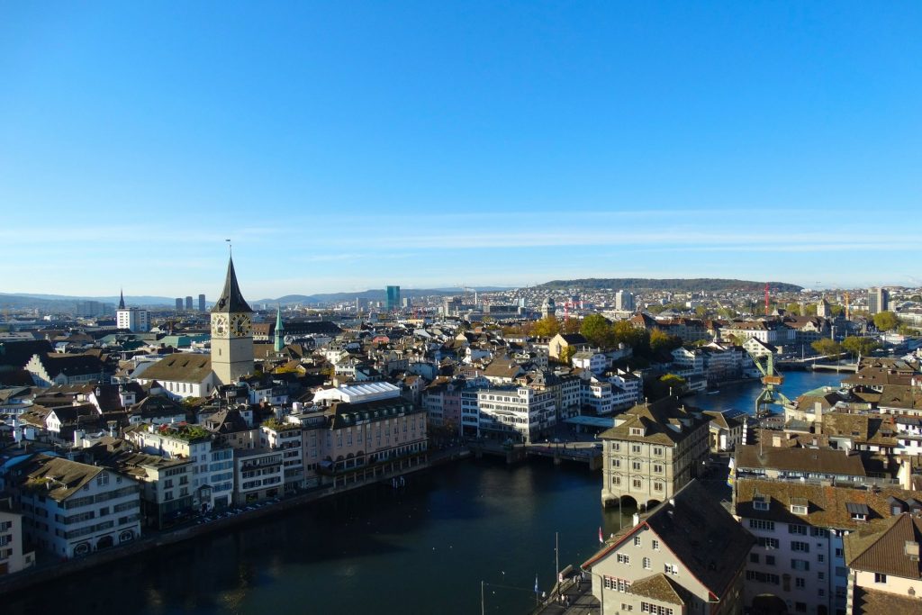 Vista dall'alto della città di Zurigo