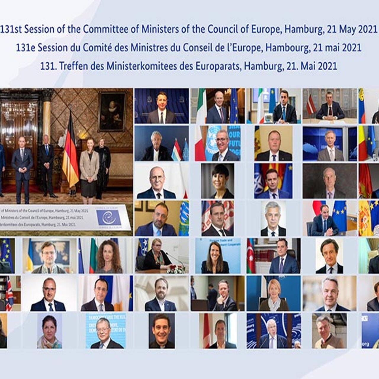 La 131esima sessione del Comitato dei Ministri del Consiglio d'Europa organizzata ad Amburgo (Germania) il 21 maggio 2021