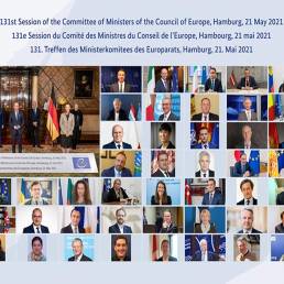 La 131esima sessione del Comitato dei Ministri del Consiglio d'Europa organizzata ad Amburgo (Germania) il 21 maggio 2021