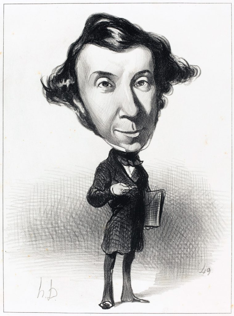 La caricatura del 1849 del politologo Alexis De Tocqueville a opera di Honoré Daumier