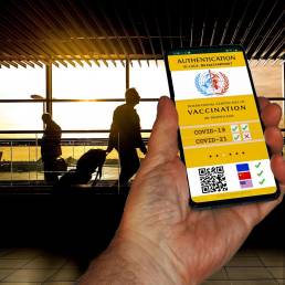 La schermata di un'ipotetica App di certificazione vaccinale