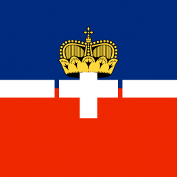 Una simpatica e inventata crasi fra le bandiere liechtensteinese e svizzera