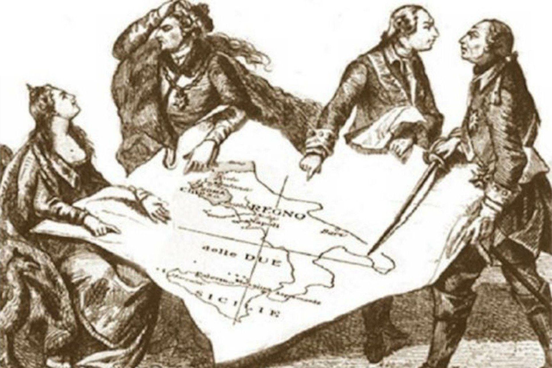 Un'allegoria della cancellazione del Regno delle Due Sicilie
