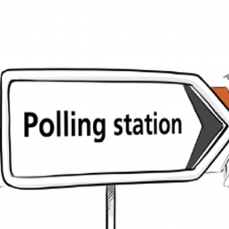 L'indicazione di un seggio elettorale svizzero in lingua inglese