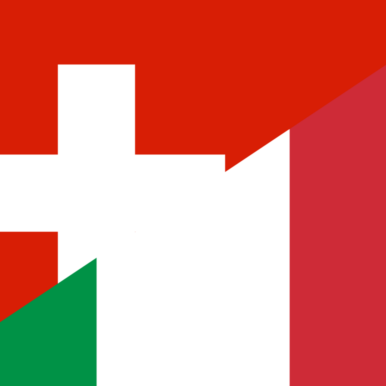 Crasi fra le bandiere della Confederazione Svizzera e della Repubblica Italiana