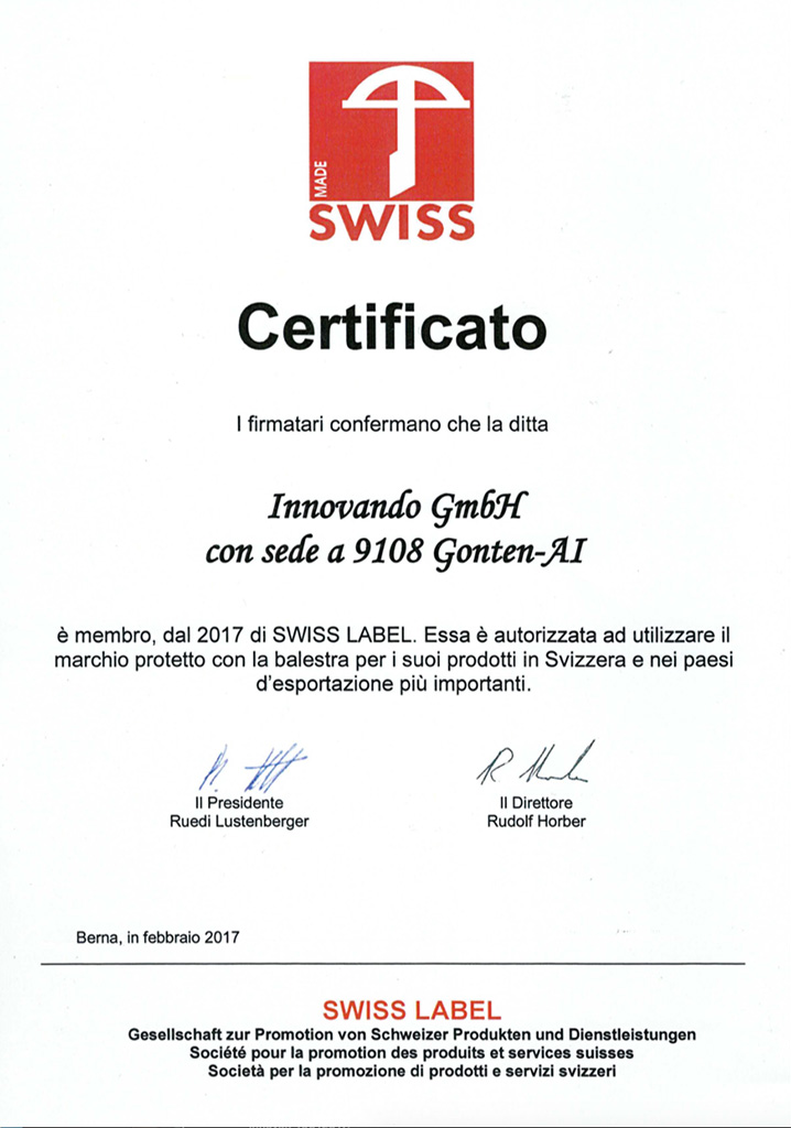 La certificazione Swiss Made ottenuta dalla web agency Innovando GmbH