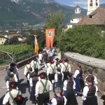 Manifestazione patriottica degli Schützen a Siebeneich/Settequerce, frazione del Comune sudtirolese di Terlan/Terlano