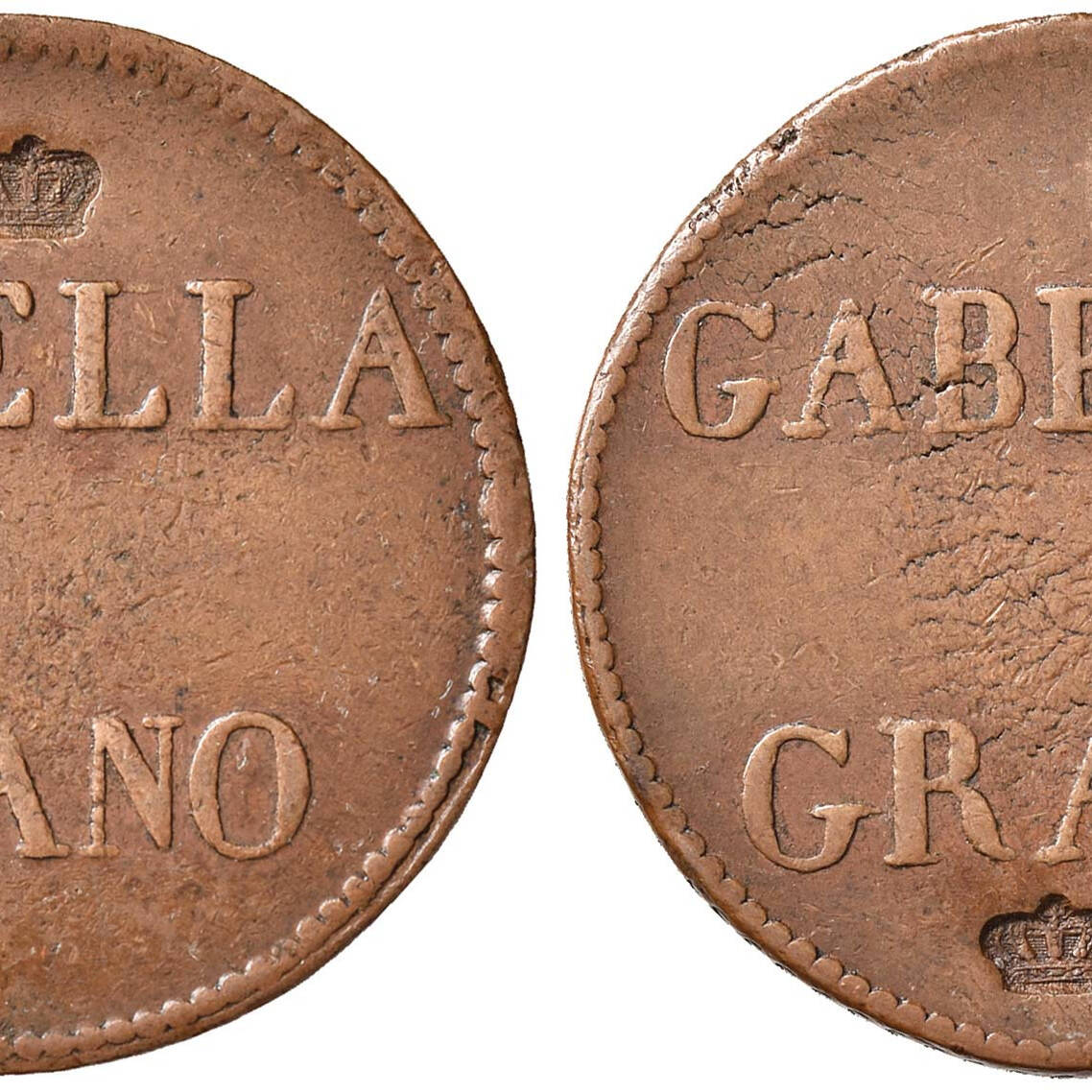 Tessere della Gabella del grano con contromarca a forma di corona