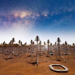 Un'installazione di antenne dello Square Kilometre Array Observatory