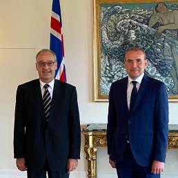 Guy Parmelin, presidente della Confederazione Svizzera, e Gudni Jóhannesson, Presidente della Repubblica d'Islanda