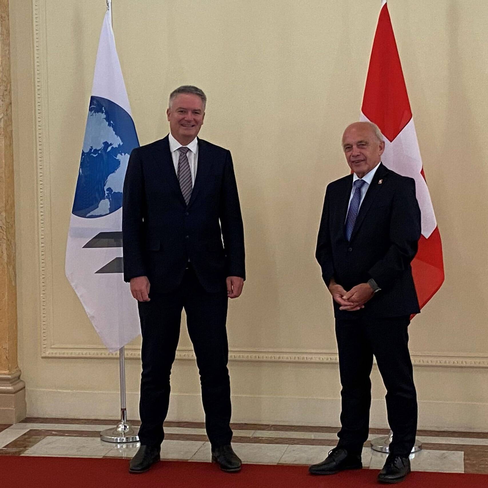 Il Consigliere Federale Ueli Maurer con Mathias Cormann, neo Segretario dell'Organizzazione per la Cooperazione e lo Sviluppo Economico