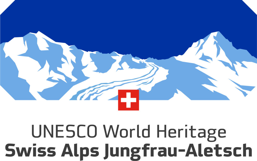 Il logotipo del Patrimonio Mondiale dell'UNESCO dello Jungfrau-Aletsch