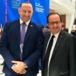 Dejan Štancer, Chairman dell'organizzazione Global Chamber of Business Leaders, con François Hollande, Presidente della Repubblica Francese dal 2012 al 2017
