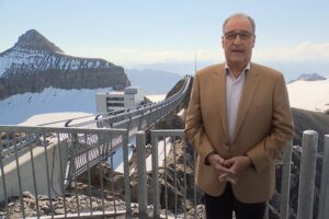 Guy Parmelin, sul massiccio di massiccio di Les Diablerets, in occasione dell'allocuzione del primo agosto 2021