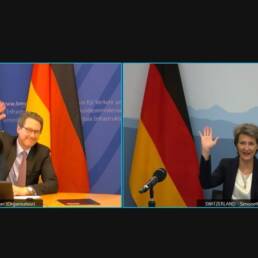 Il Ministro dei trasporti tedesco Andreas Scheuer e la Consigliera Federale della Svizzera Simonetta Sommaruga