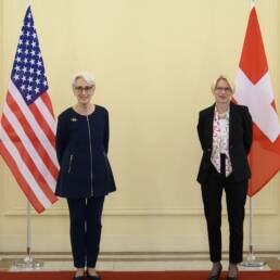 Il colloquio fra Livia Leu (Svizzera) e Wendy R. Sherman (Stati Uniti) a Berna il primo ottobre 2021