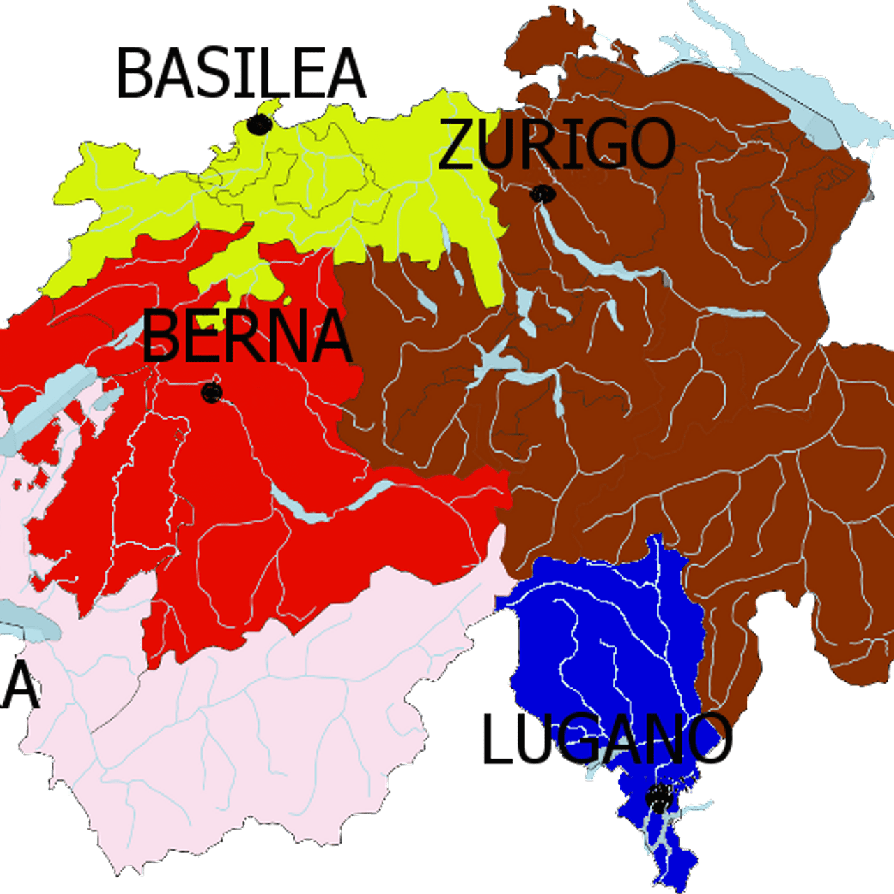 Le circoscrizioni consolari italiane in Svizzera: Ginevra, Berna, Basilea, Zurigo e Lugano