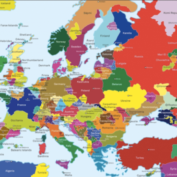 Una mappa dei territori europei interessati da movimenti indipendentisti