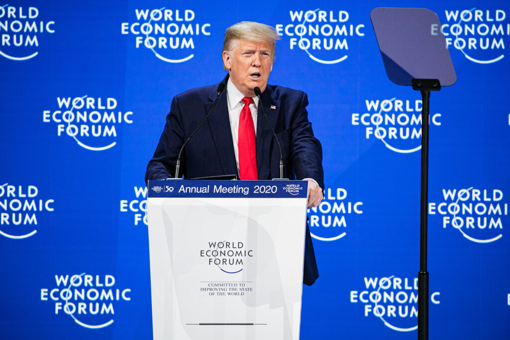 President Donald J. Trump, President of the United States of America speaking during the Session "Special Address by Donald J. Trump, President of the United States of America" at the World Economic Forum Annual Meeting 2020 © by World Economic Forum/Jakob Polacsek