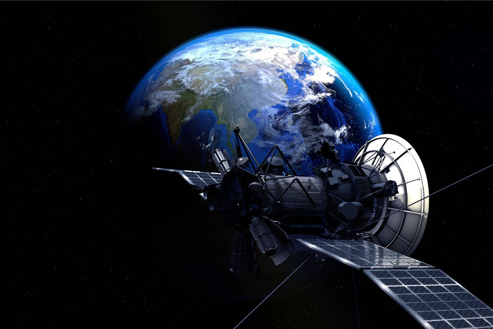 satellite in orbita